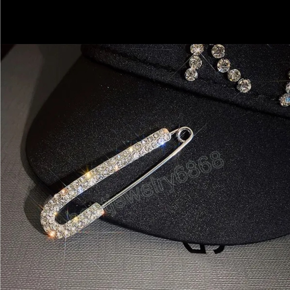 Elegant Silver Crystal Brooch
